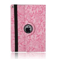 MeiLiio iPad Case Air 2,Premium Vintage Floral Pattern，Flip Folio Stand PU Leather Hard High Impact Slim Protective Flowers Bumper Cover Case (iPad air 2,Pink)