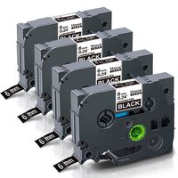 Unismar 4-Pack TZE315 Compatible Brother Tze-315 6mm Laminated Lable Tape White on Black, 1/4In x 26.2Ft, Used for Brother P-Touch PT-H100 PT-D200 PT-D210 PT-D400 PTD400AD PT-H110 PT-D600 Label Maker