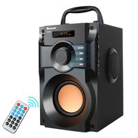 Portable Bluetooth Speaker 10W Subwoofer Heavy Bass Wireless Outdoor Speaker MP3 Player Line in Speakers Support Remote Control FM Radio TF Card LCD Display for Home Party Phone Computer PC