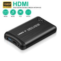 HDMI Media Player,HAOSIHD 1080P Full-HD Ultra Digital Media Player Support HDMI/AV/VGA Output，Play Video and Photos with USB Drive/SD Cards/HDD/External Devices(Support USB 3.0)