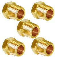 Joywayus 5Pcs 1/4" NPT Male Outer Hex Thread Socket Pipe Plug Brass Fitting