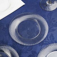 BalsaCircle 40 pcs 6-Inch Clear with Twirl Plastic Round Plates - Disposable Wedding Party Catering Tableware
