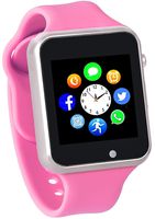 Funntech Smart Watch for Kids with Pedometer Bluetooth Unlocked 2G GSM Phone Call 1.54 Inch Touchscreen Camera, Rosy