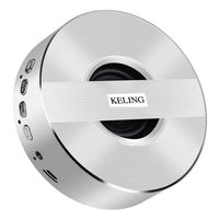 Boens Mini Music Player,Wireless Bluetooth Party Speaker Metal Subwoof Sound Music Player with Mic TF Card AUX MP3 Speaker Fits iPhone 8 Samsung Galaxy S9(Sliver)