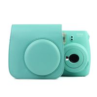 Protective Camera Case for Fujifilm Instax Mini 8 Mini 8+ Mini 9 Instant Camera with Removable Shoulder Strap, PU Leather (Case for Fujifilm Instax Mini 8/8+/9, Mint Green)