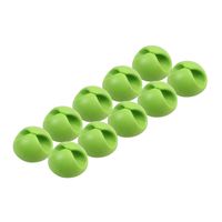 ROK Hardware Multipurpose Silicone Cable Clip Grip Wire Cord Type USB Desk Wall Desktop Organizer Charger Holder (10 Pack, Green)
