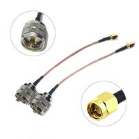 DANUC 2pcs SMA Male to UHF Male Adapter Coaxial Coax Antenna Cable 15CM