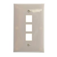 Leviton 41091-3TN QuickPort Midsize Wallplate, Single Gang, 3-Port, Light Almond