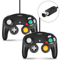 Gamecube Controller, CIPON Wired Controllers Classic Gamepad Joystick for Nintendo and Wii Console Game Remote 2 Pack Black