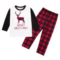 XGao Christmas Pajamas, Pajamas Set Christmas Toddler Plaid Children Kids Deer Printed Top+Plaid Pants Xmas Family Clothes Romper Jumpsuit Outfit Boys Girls for 2-12 Years Old