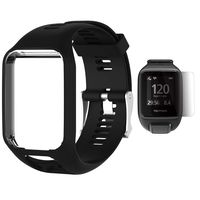 TUSITA Wristband for Tomtom Runner 2 3/Spark/Spark 3/Golfer 2/Adventurer, Replacement Silicone Band Strap Accessory (Black)