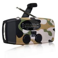 Emergency Hand Crank Self Powered AM/FM NOAA Solar Weather Radio with LED Flashlight, 1000mAh Power Bank Compatible for iPhone/Smart Phone (Camouflage)