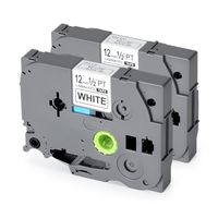 Label Tape Replace TZe231 TZ231 12mm 8m Black on White Standard Laminated Labels Replacement for Brother P-Touch Label Maker TZe-231, PT-H110, PT-D210, PT-D400AD, PT-D600 (1/2" x 26.2ft), 2-Pack