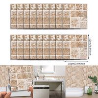 Xisheep Wall Sticker, 18pcs Self Adhesive Waterproof Black Marble Mosaic Wall Art Kitchen Tile Sticker Garden Decor Home Decorations, for Easter Day Multicolor