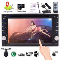 in Dash Car Stereo Bluetooth Headunit Double Din Car Radio Receiver with GPS Navigation 6.2 inch Capacitive Touchscreen 2 din Video DVD CD Player Sat Navi Entertainment System Free Reverse Camera