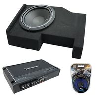 Compatible with 2014 - UP Chevy Silverado Crew Cab Rockford P1S210 Single 10 Sub Box R250X1 Amp
