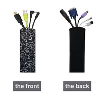 heixiantiao Cable Management Sleeves,Neoprene Cord Organizer with Free Nylon for TV USB PC Computer Network Wires (130 inches ) DIY by Yourself, Adjustable Black and White Reversible Wire Hider