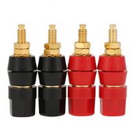 4 Pcs Banana Socket, Test Probe Audio Speaker Terminal Binding Post Banana Plug Jack Socket Adapter Connector, 4mm Panel Mount Banana Socket, Black and Red