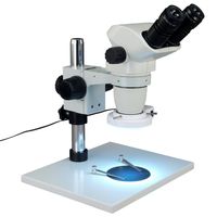 OMAX 6.7X-45X Zoom Binocular Stereo Microscope with 64 LED Ring Light