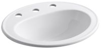 KOHLER K-2196-8-0 Pennington Self-Rimming Bathroom Sink, White