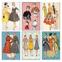 Mini Matchbook Set of 6 Images (Retro Fashion)