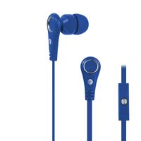 AT&T Stereo in-Ear Earbuds with Microphone & Tangle-Free Cable, Blue (PEBM01-BLU)