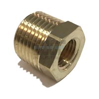 EDGE INDUSTRIAL Brass REDUCING HEX Bushing 1/2" Male NPT X 1/4" Female NPT Fuel / AIR/ Water / Oil/ Gas WOG (Qty 01)