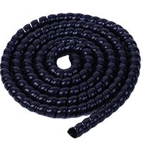 TINTON LIFE 6.5FT 25mm(0.98in) PP Spiral Wire Tube Pipe Cable Sleeve Protector, Black