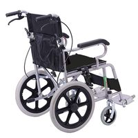 LBYMYB Wheelchair Portable Travel Chair Disabled Elderly Lightweight Manual Wheelchair Portable Transport Folding Wheelchair Wheelchair (Color : Black)