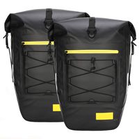Gonex Bicycle Panniers Waterproof Bike Bag Pannier Rear Rack 27L for Cycling Bicycling Traveling Riding Black, 2 Packs