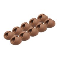 ROK Hardware Multipurpose Silicone Cable Clip Grip Wire Cord Type USB Desk Wall Desktop Organizer Charger Holder (10 Pack, Brown)