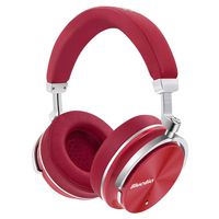 Active Noise Cancelling Headphones, TechCode Wireless On-Ear Headphones with Microphone HD Sound Deep Bass Bluetooth Earphones Swiveling Sport Headset for iPhone, Android Phone, PC Computer (Red)