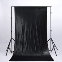 ShinyBeauty Sequin Photo Backdrop Sparkly Curtains 20FTx10FT Black 2 Panels Set Sequins Fabric Background Kids Mardi Gras Backdrop -0327S (240x120-Inch 2Pack, Black)