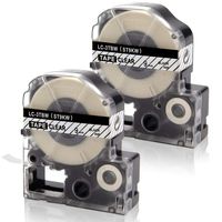 Absonic LK-3TBN ST9KW LC-3TBN9 9mm LabelWorks Clear LK Label Tape Cartridge Compatible for Epson LW-300 LW-400 LW-500 LW-600P LW-700 LW-900P LW-1000P Label Maker, Black on Clear, 3/8'' x 26.2', 2-Pack