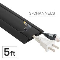 UT Wire UTW-CP501-BK 5-Feet Cord Protector with 3-Channels, Black