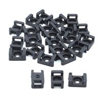 Yoohey 100Pcs Black Cable Tie Mount Base M5 Plastic Saddle Type Wire Holder