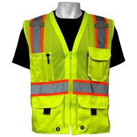 Global Glove GLO-079 - FrogWear HV - High-Visibility Mesh Polyester Surveyors Safety Vest - 3X-Large
