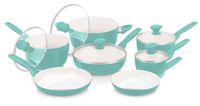 GreenPan Rio 12pc Ceramic Non-Stick Cookware Set, Turquoise - CC000074-001