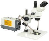 OMAX 7X-45X Zoom Trinocular Stereo Microscope + 150W Gooseneck Cold Fiber Light
