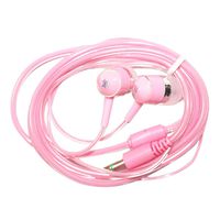 Cuitan New Crystal Cable Universal 3.5mm Plug in Ear Headphone Cellphone Music Movie Earphone Headset Wired Earphone with Microphone for iPhone, Xiao Mi, Moto, Meizu, Samsung - Pink