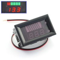 DZS Elec DC 12V-60V Battery Capacity and Voltage Indicator 8 Level Power Resolution LED Digital Display Voltmeter Red