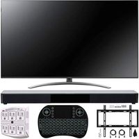 LG 55SM9000PUA 55" 4K HDR Smart LED NanoCell TV w/AI ThinQ 2019 Model with Home Theater 31" Soundbar, Wireless Backlit Keyboard, Flat Wall Mount Kit & SurgePro 6-Outlet Surge Adapter