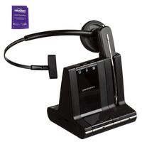 Plantronics Savi W740 Wireless Headset System Bundle with Headset Advisor Wipe (Renewed)