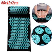 CHERRYSONG Acupressure mat and Pillow Set for Back/Neck Pain,Portable Massage Mat Set,Reflexology, Eco Natural Organic for Relaxation Pain Relief,Help Sciatica, Triggers Point Acupuncture