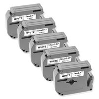 Compatible P-touch Brother M Tape M231 MK231 M-K231 M-231 Label Tape, Replace for Brother P Touch PT-70BM,PT-M95,PT-90,PT-70,PT-65,PT-70SR,PT-85, 1/2 Inch x 26.2 Feet(12mm x 8m),Black on White, 5-Pack