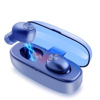 Bluetooth Earbuds, True Wireless Earbuds Bluetooth V5.0 HD Stereo Sound Touch Control Earphones Waterproof Earbuds Mini Twins Stereo Bluetooth Headset with Built-in Mic and Charging Case (Blue)