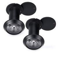 Sumnacon Safety Door Viewer,Solid Brass 220-degree Door Viewer/Peephole with Heavy Duty Rotating Privacy Cover for 1-3/8" to 2-1/6" Doors, Durable Door Viewer for Home Office Hotel (2 Pcs Black)
