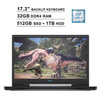 2019 Dell G7 17 7790 17.3 Inch FHD Gaming Laptop (9th Gen Intel 6-Core i7-9750H up to 4.50 GHz, 32GB DDR4 RAM, 512GB SSD + 1TB HDD, NVIDIA GeForce RTX 2060, RGB Backlit Keyboard, Windows 10) (Gray)