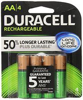 Duracell Rechargeable AA Batteries 4 Count (Packaging May Vary)
