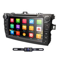 hizpo Car DVD Player 8 Inch Touch Screen GPS Stereo iPhone Music/AM FM Radio/SWC/Bluetooth/AV-in Map Card + Rear Camera Fit F or Toyota Corolla 2007 2008 2009 2010 2011
